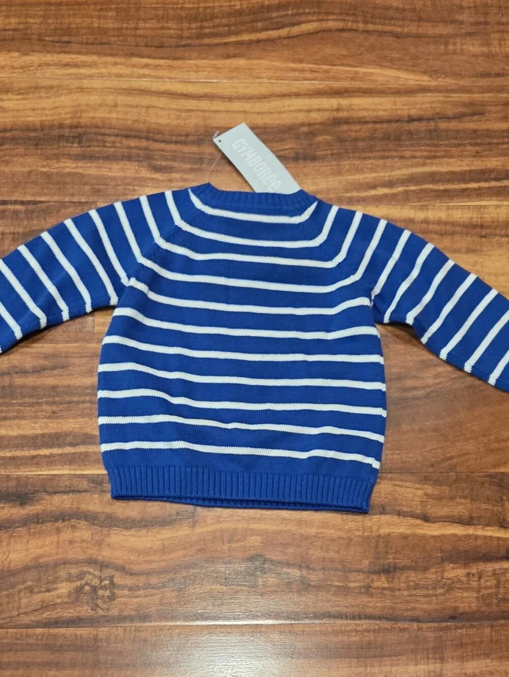 Gymboree NWT 6-12 Months Blue Striped Fox Knit Sweater